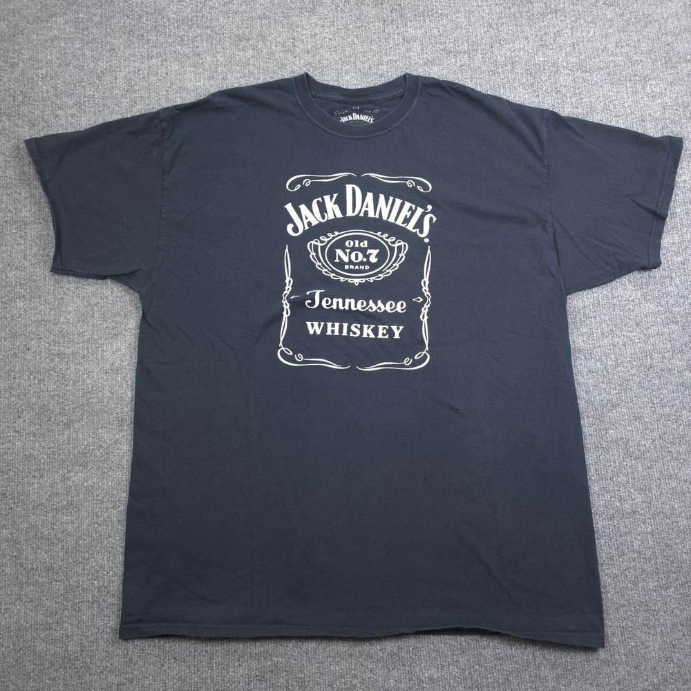 Jack Daniel's Tennessee Whiskey Shirt Mens 2XL Black Short Sleeve Graphic Tee